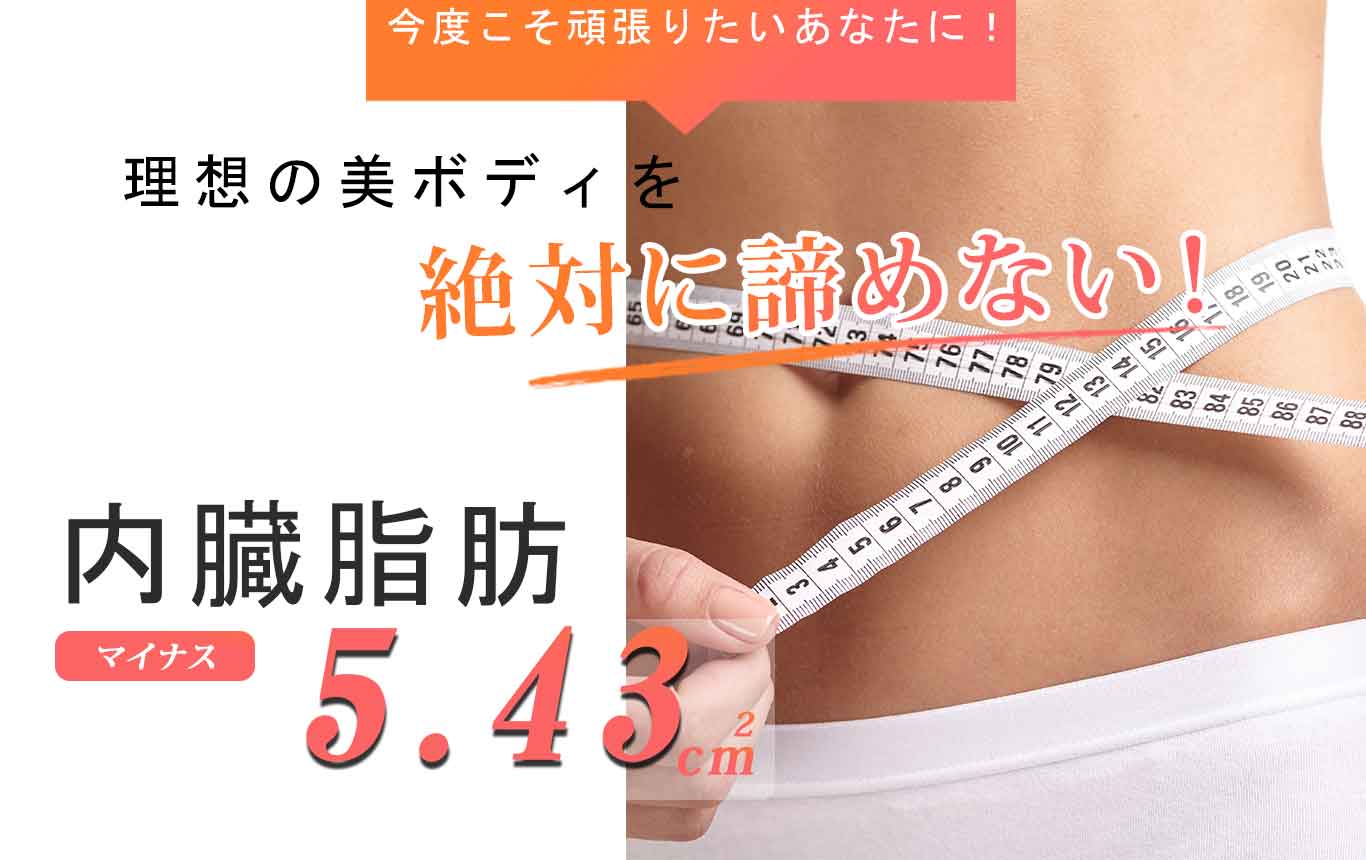 今度こそ頑張りたいあなたに！内臓脂肪5.43ｃｍ